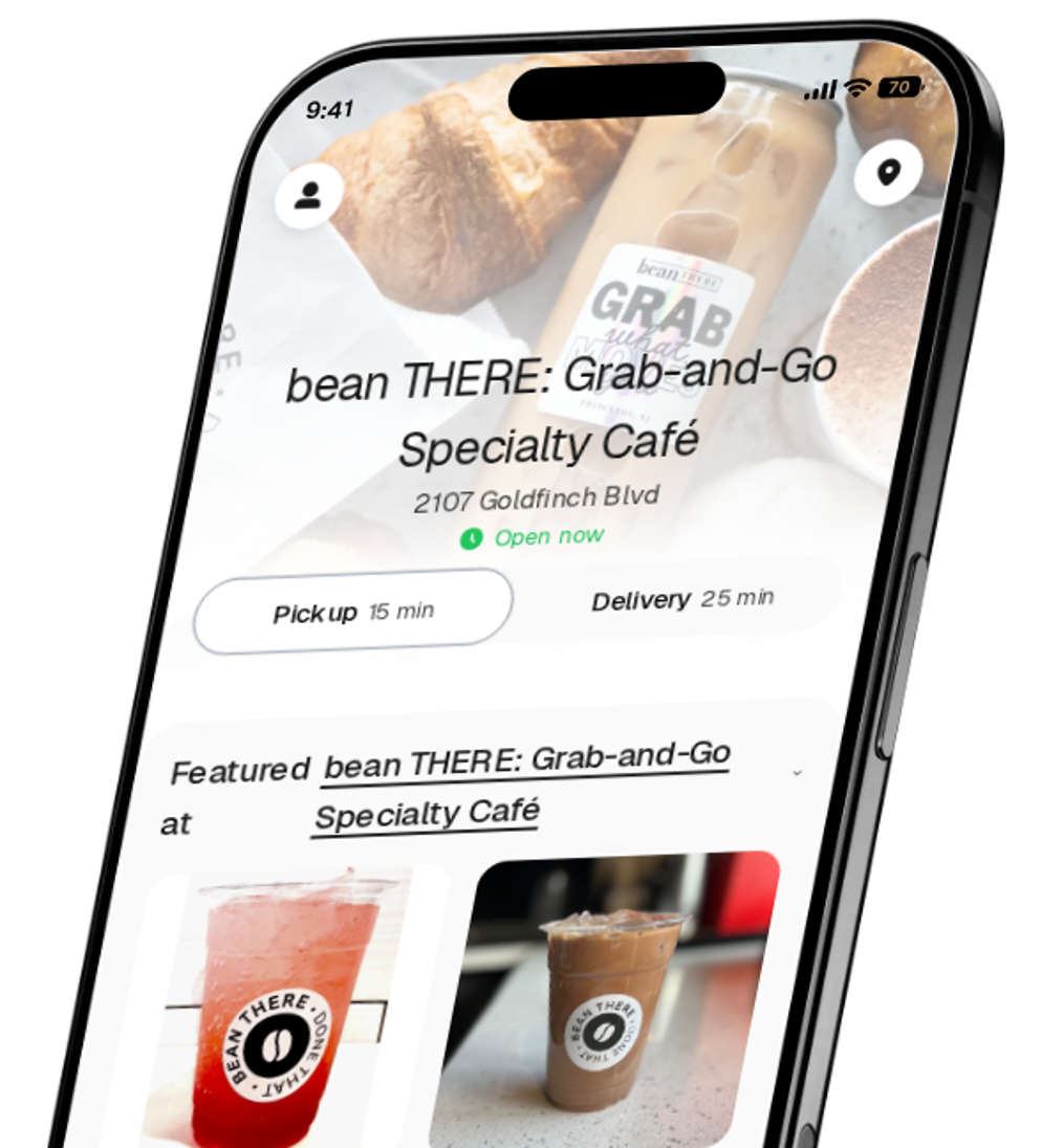 bean THERE: Grab-and-Go Specialty Café app preview